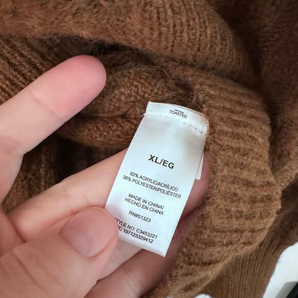 Vince Camuto Toasted Cable Knit Mock Neck Sweater - XL - Picture 4 of 9